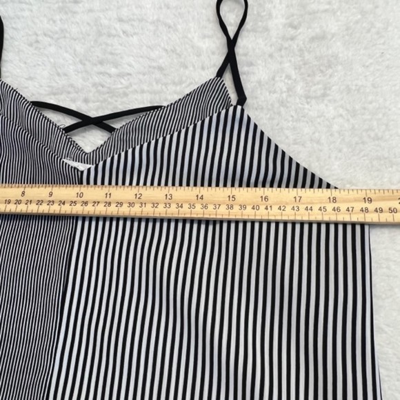 Maurices Womens Black White Striped Spaghetti Strap Camisole Top Size Large - Picture 7 of 9
